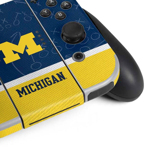 University of Michigan Jersey Split Nintendo Switch OLED (2021) Skin